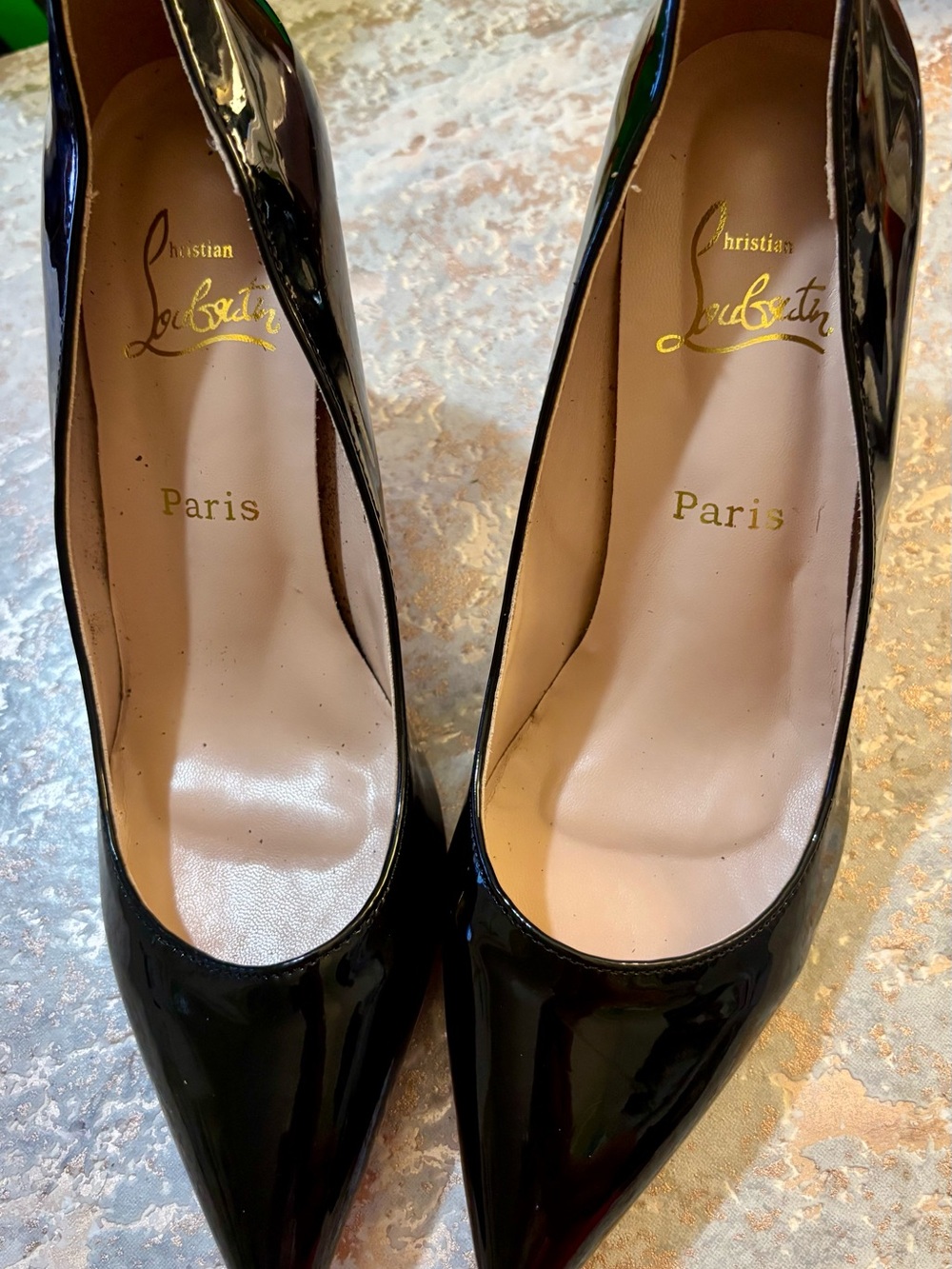 Stiletto Pumps Red Sole By Christian Louboutin Black Pointed Toe Size 39 / US  9